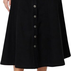 Women's A-Line High-Rise Denim Button-Down Midi Skirt