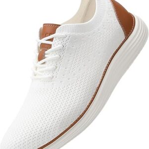 VILOCY Men's Casual Dress Sneakers Lace-Up Oxfords Business Mesh Breathable Walking Shoes Tennis Comfortable